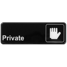 Winco SGN-304 &quot;Private&quot; Informational Sign, 9&quot; x 3&quot;