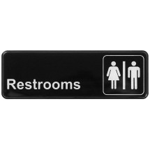 Winco SGN-313 &quot;Restrooms&quot; Informational Sign, 9&quot; x 3&quot;
