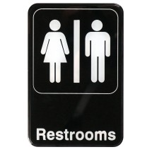 Winco SGN-603 &quot;Restrooms&quot; Informational Sign, 9&quot; x 6&quot;