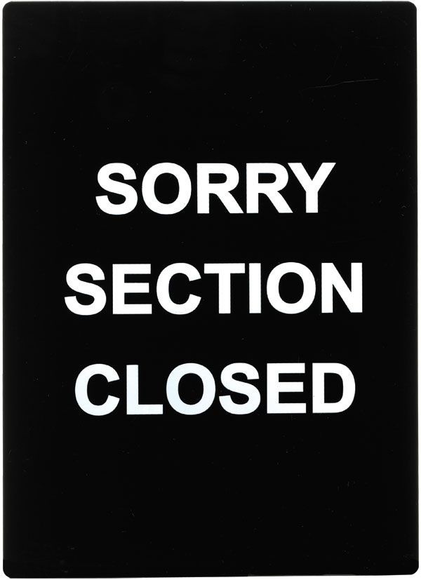 Winco SGN-804 "Sorry Section Closed" Stanchion Frame Sign