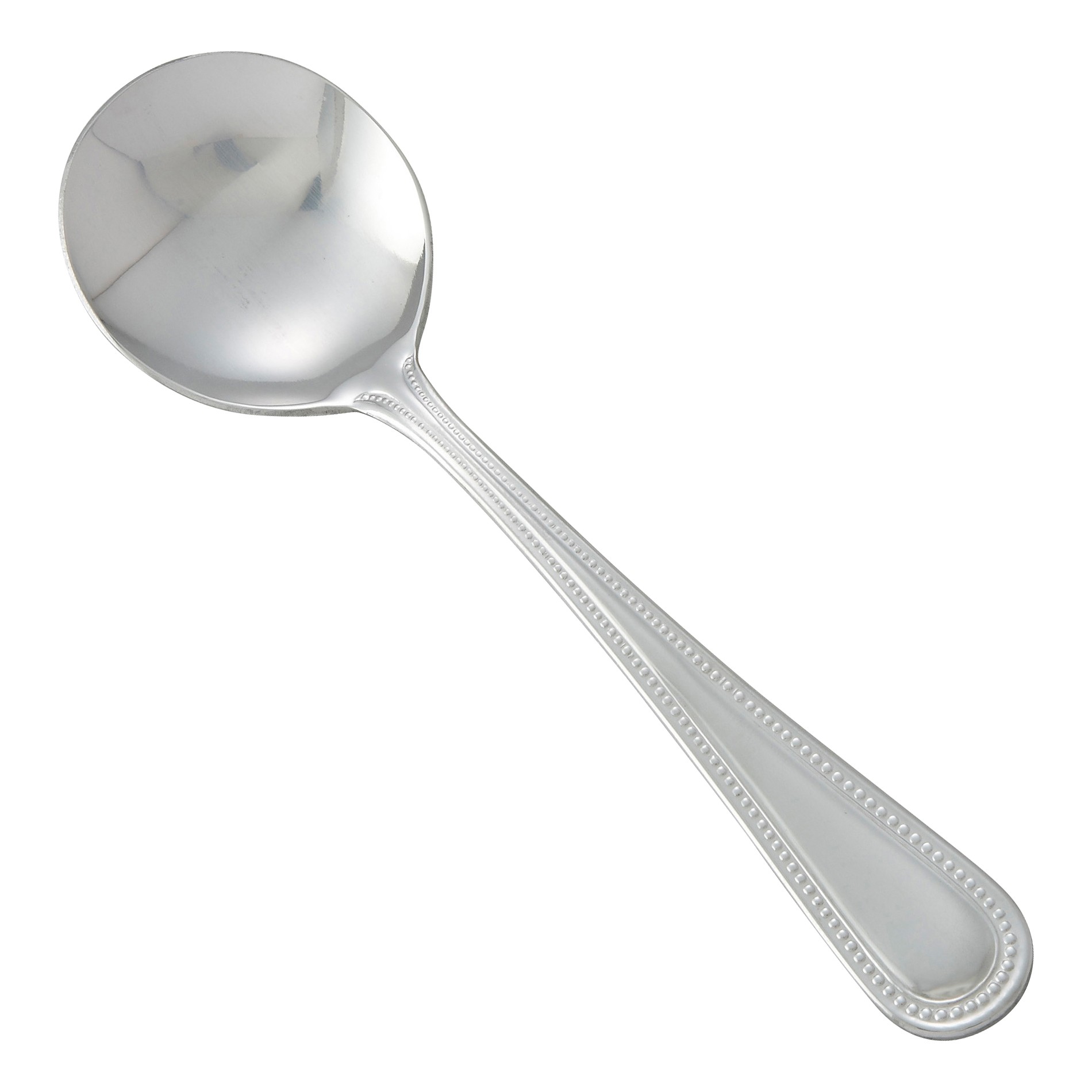 Winco 0005-04 Dots Heavy Weight Mirror Finish Stainless Steel Bouillon Spoon (12/Pack)