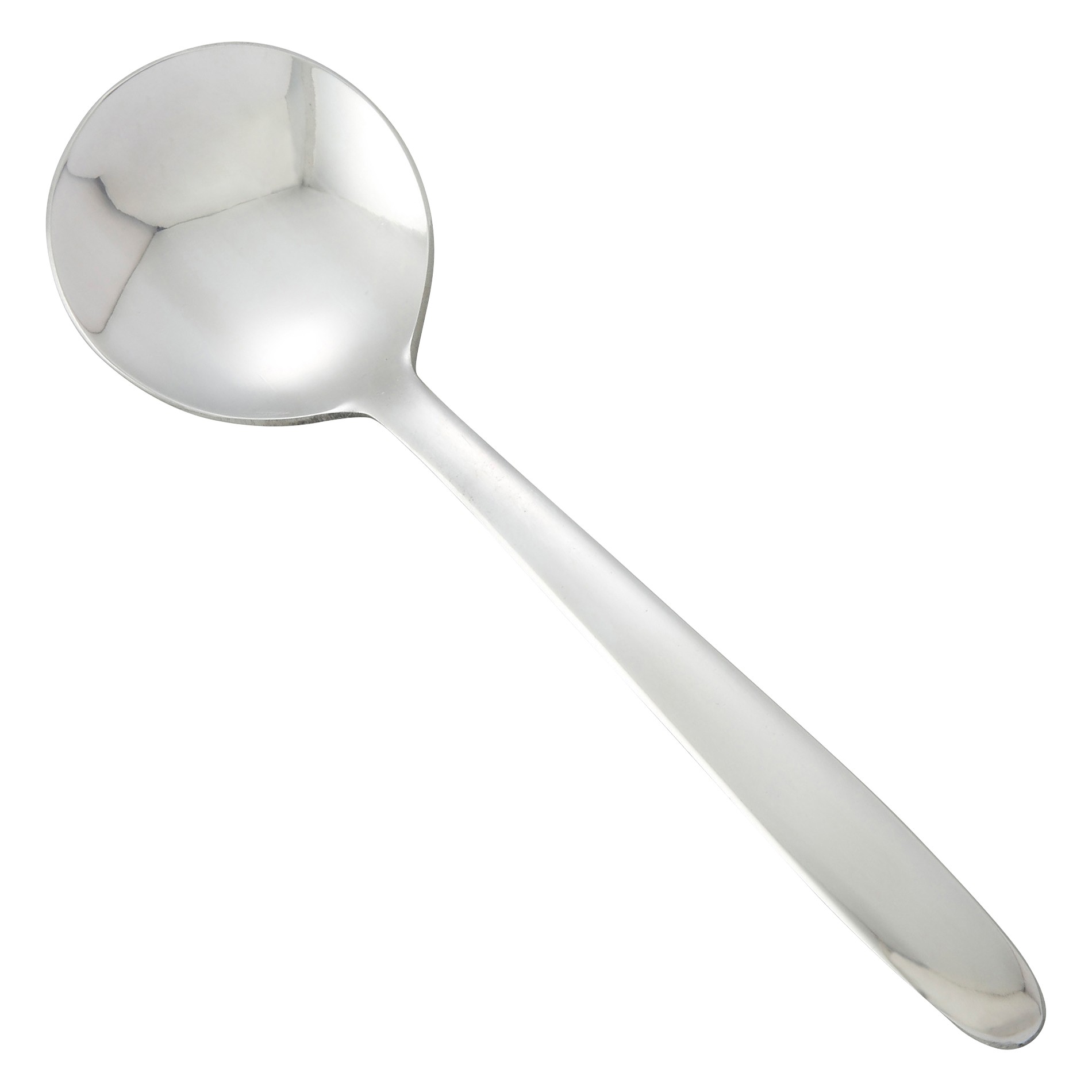 Winco 0019-04 Flute Heavy Weight Mirror Finish Stainless Steel Bouillon Spoon (12/Pack)
