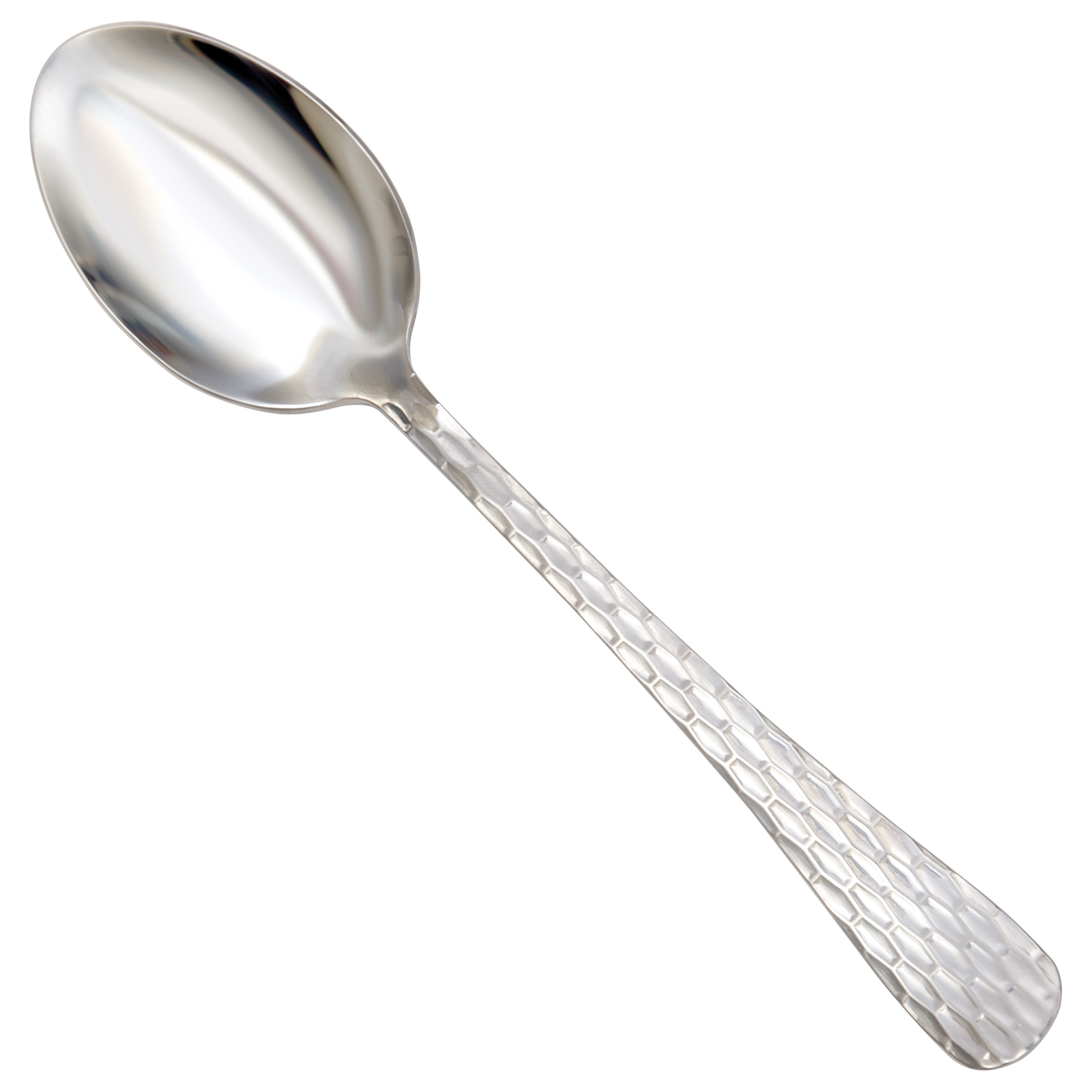 Winco 0023-03 Caspian Hammered Medium Weight Dinner Spoon 7" (12/Pack)
