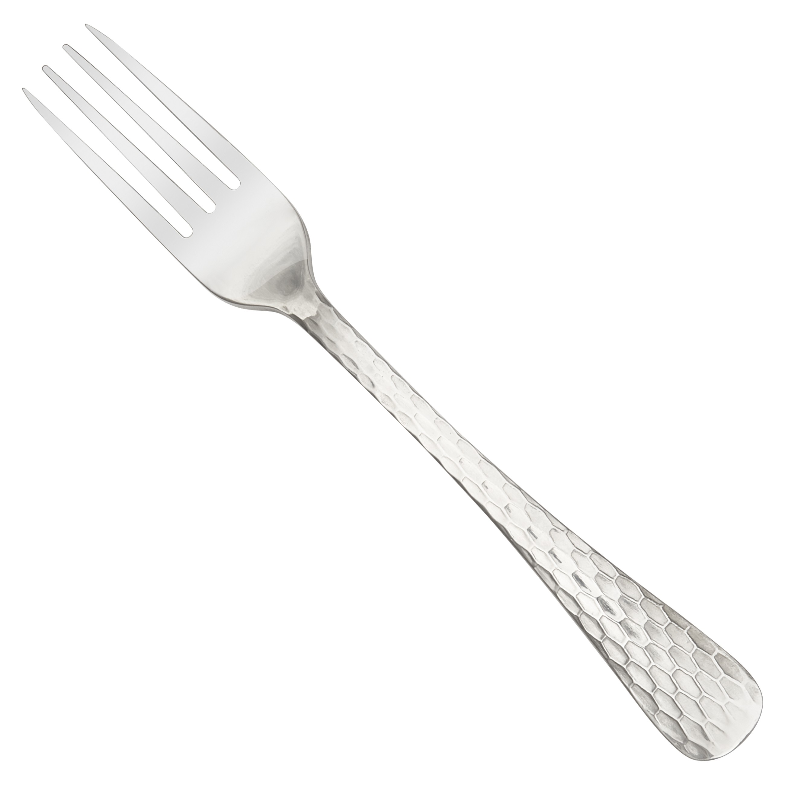 Winco 0023-05 Caspian Hammered Medium Weight Dinner Fork 7-7/8" (12/Pack)