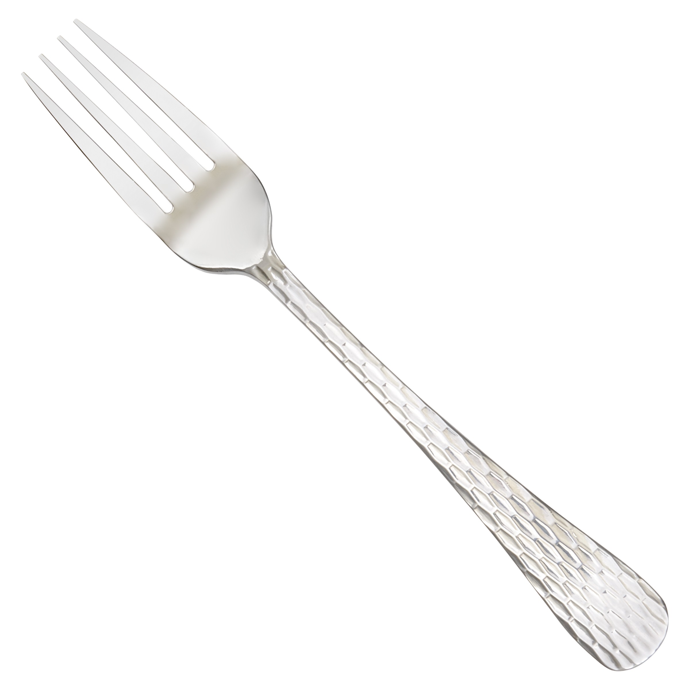 Winco 0023-06 Caspian Hammered Medium Weight Salad Fork 7-1/4" (12/Pack)