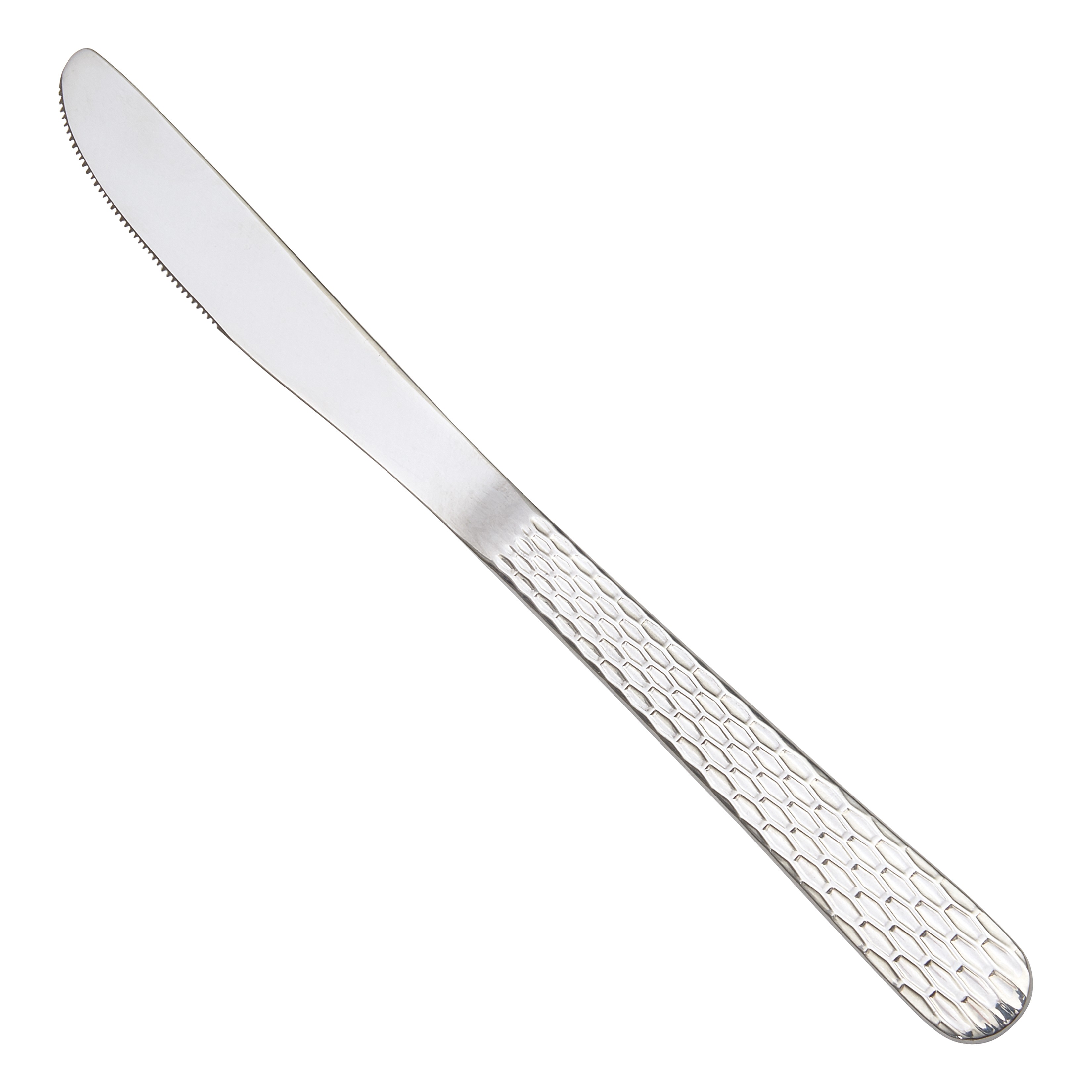 Winco 0023-08 Caspian Hammered Medium Weight Dinner Knife 8-1/2" (12/Pack)
