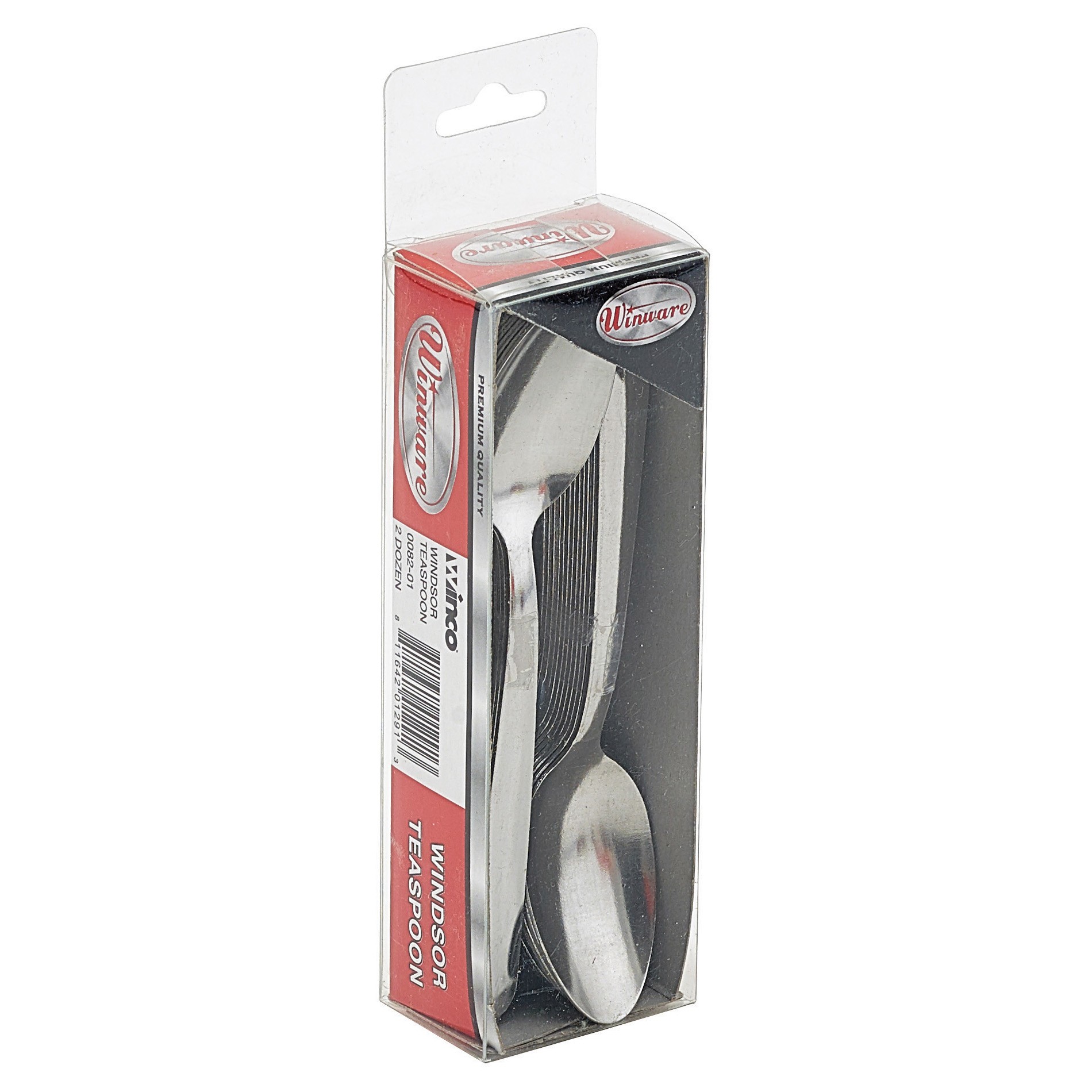 Winco 0082-01 Windsor Medium Weight 18/0 Teaspoon In Clear View Pack (24/Pack)