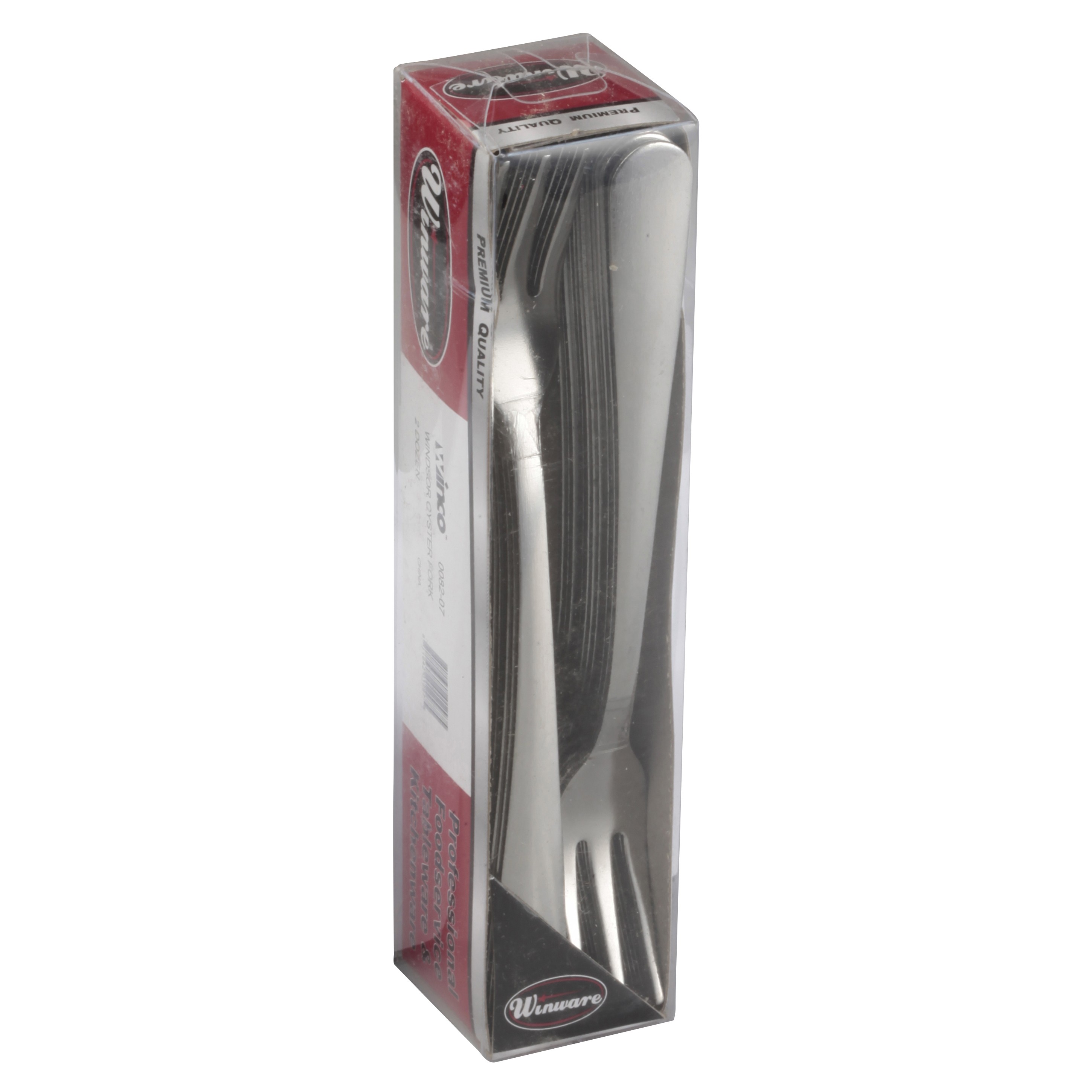 Winco 0082-07 Windsor Medium Weight 18/0 Oyster Fork In Clear View Pack (24/Pack)