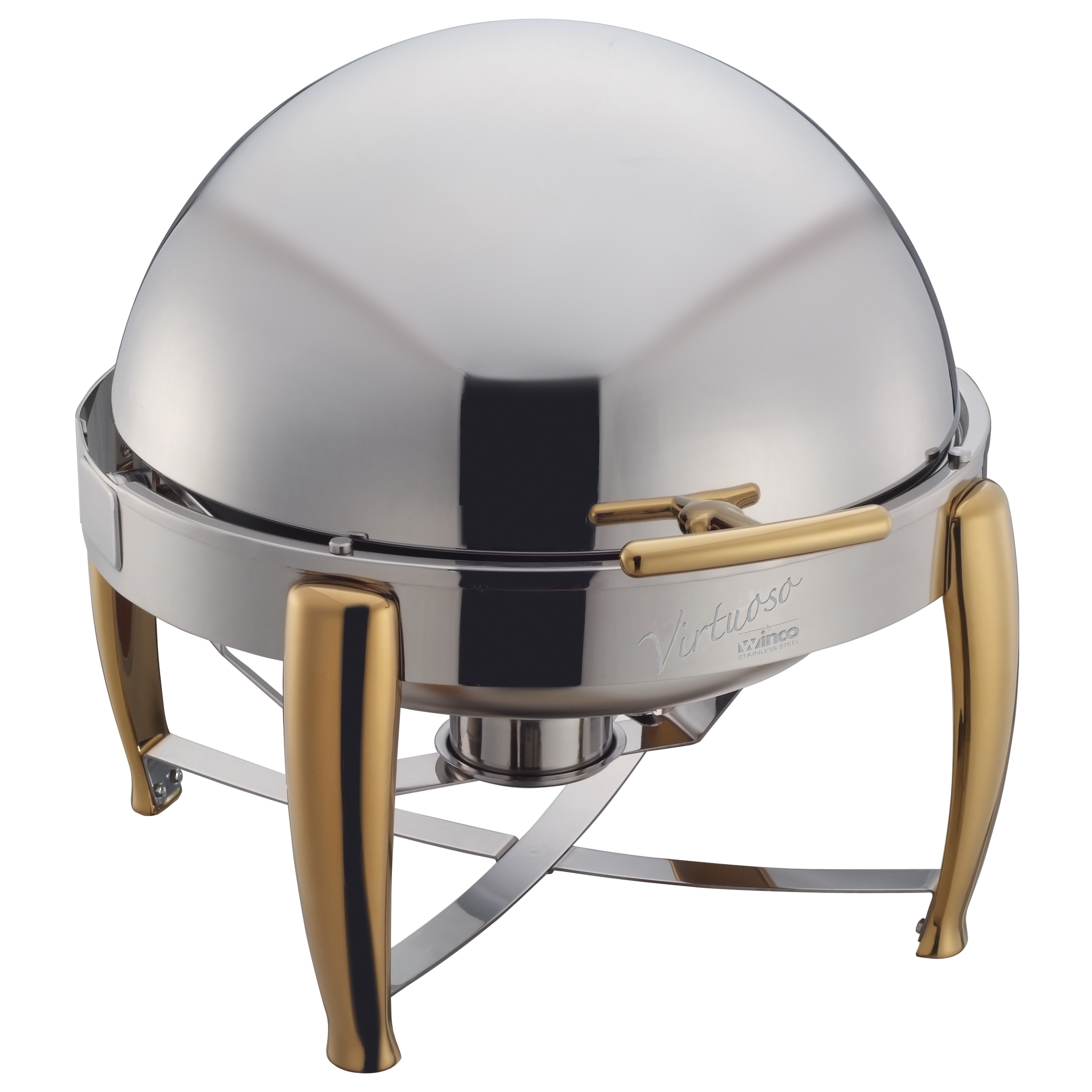 Winco 103A Virtuoso Round Chafer with Gold Accent 6 Qt.