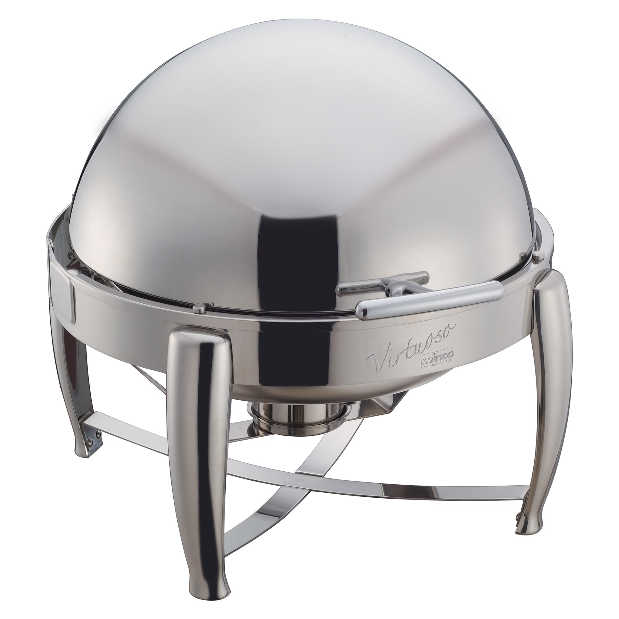 Winco 103B Virtuoso Stainless Steel Round Roll Top Chafer 6 Qt.