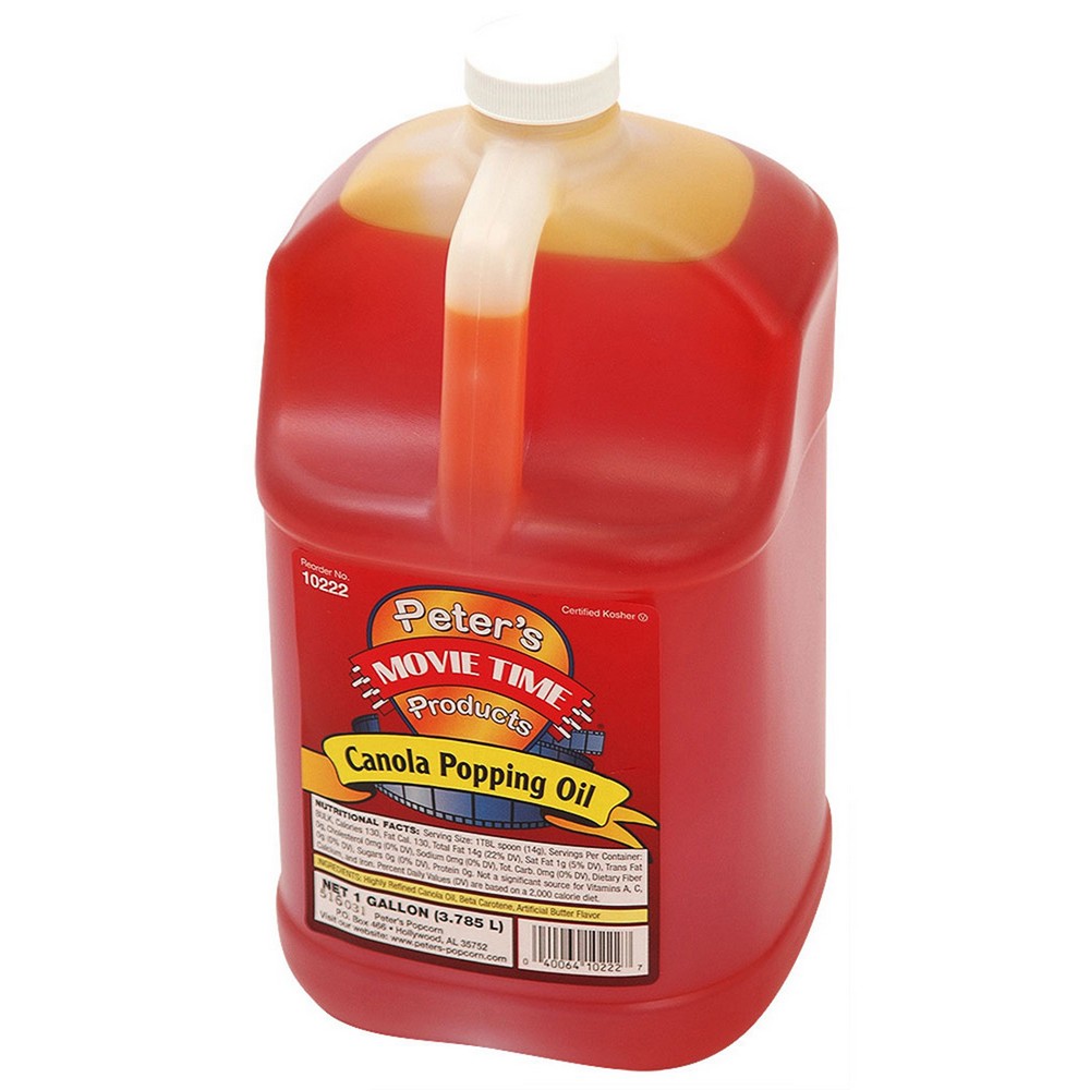 Winco 40012 Benchmark USA Canola Oil for Popcorn 1 Gallon