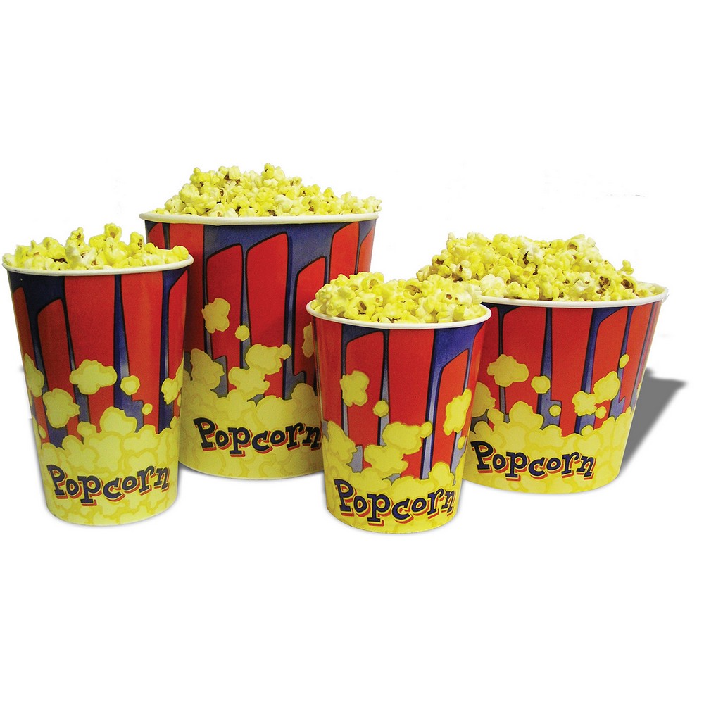 Winco 41470 Benchmark USA Popcorn Tubs 170 oz., 50 Tubs/Pack