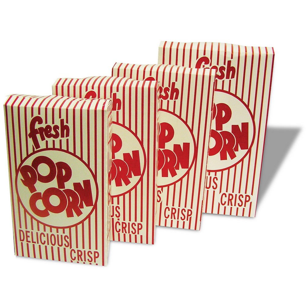 Winco 41549 Benchmark USA Closed Top Popcorn Boxes .75 oz., 100 Boxes/Pack