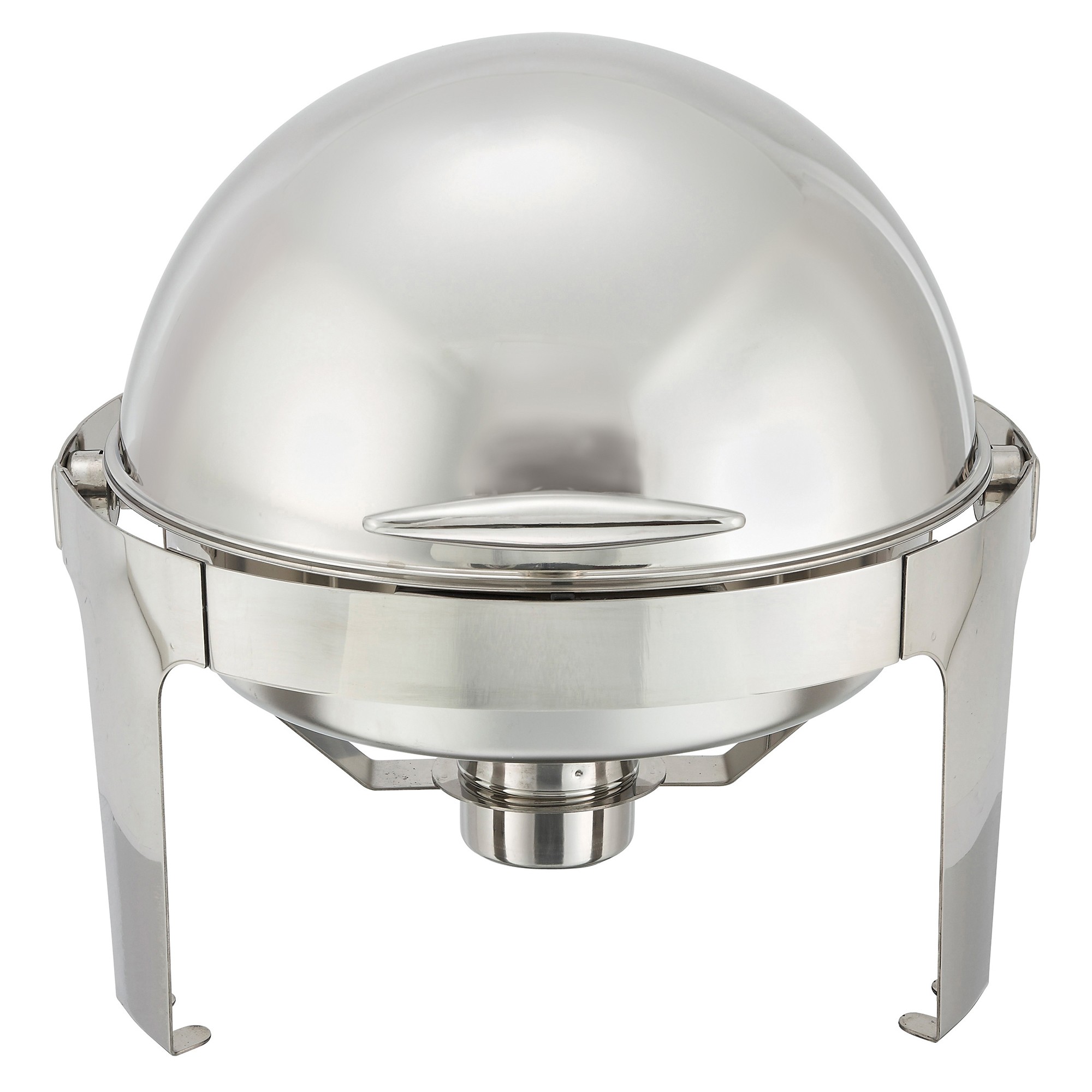 Winco 602 Madison 6 Qt. Full Size Round Roll Top Chafer