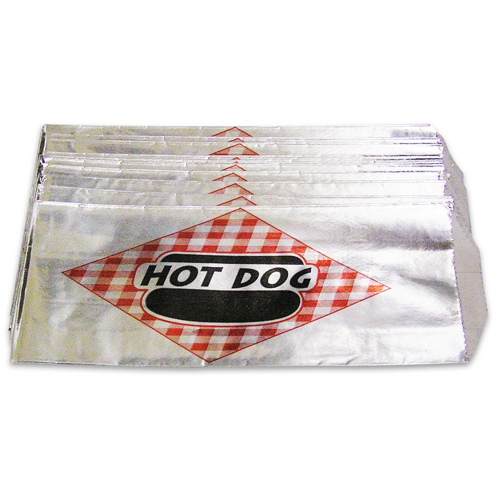 Winco 68002 Benchmark USA Foil Hotdog Bags, 1000 Bags/Pack