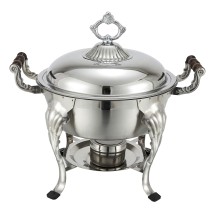 Winco 708 Crown Collection 6 Qt. Round Chafer with Dome Cover
