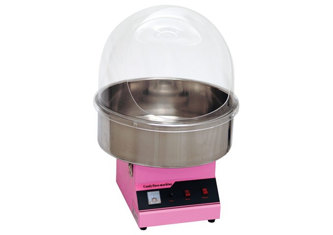 Winco 81011 Benchmark USA Zephyr Tabletop Cotton Candy Machine with 21" Stainless Steel Bowl and Dome, 120V
