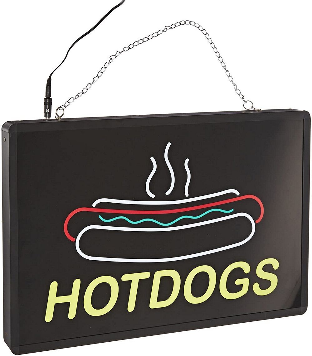 Winco 92002 Benchmark USA Ultra-Brite "Hotdogs" Sign, 120V