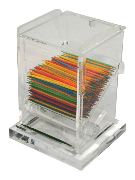 Winco ACTD-3 Clear Acrylic Toothpick Dispenser 3" x 2-1/2" x 4"