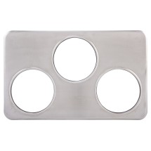Winco ADP-666 Stainless Steel Adapter Plate with Three 6-3/8&quot; Holes