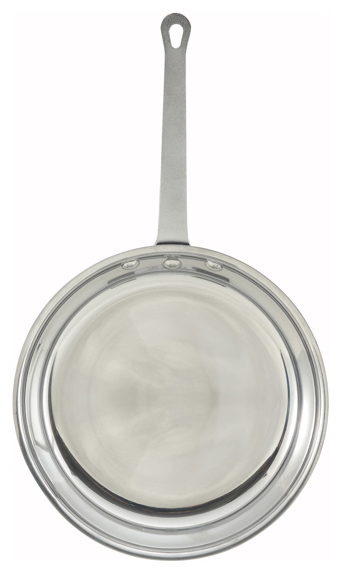 Winco AFP-12 12" Majestic Aluminum Fry Pan with Mirror Finish