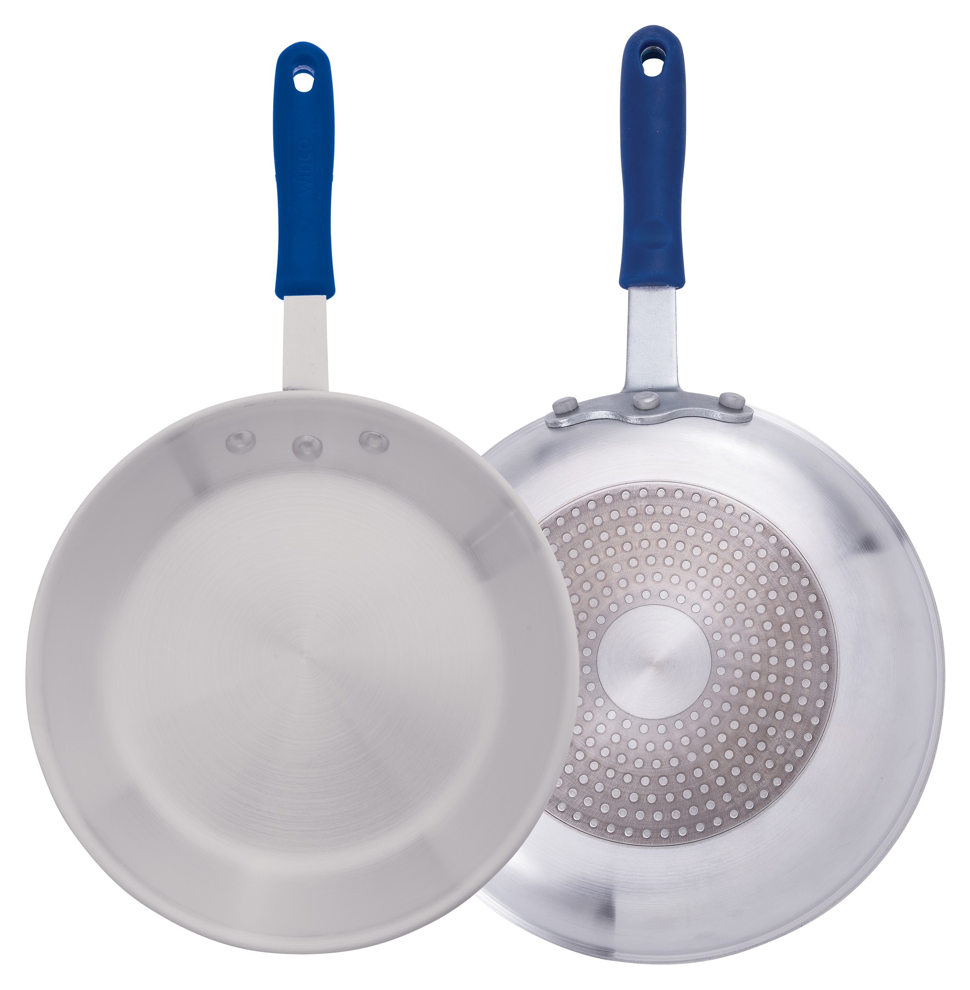 Winco AFPI-12H 12" Natural Finish Aluminum Induction Fry Pan