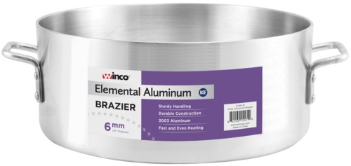 Winco ALHB-40 Elemental Aluminum 40 Qt.  Brazier, 6mm