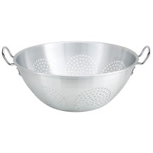Winco ALO-16H Aluminum 16 Qt. Chinese Colander with Handles