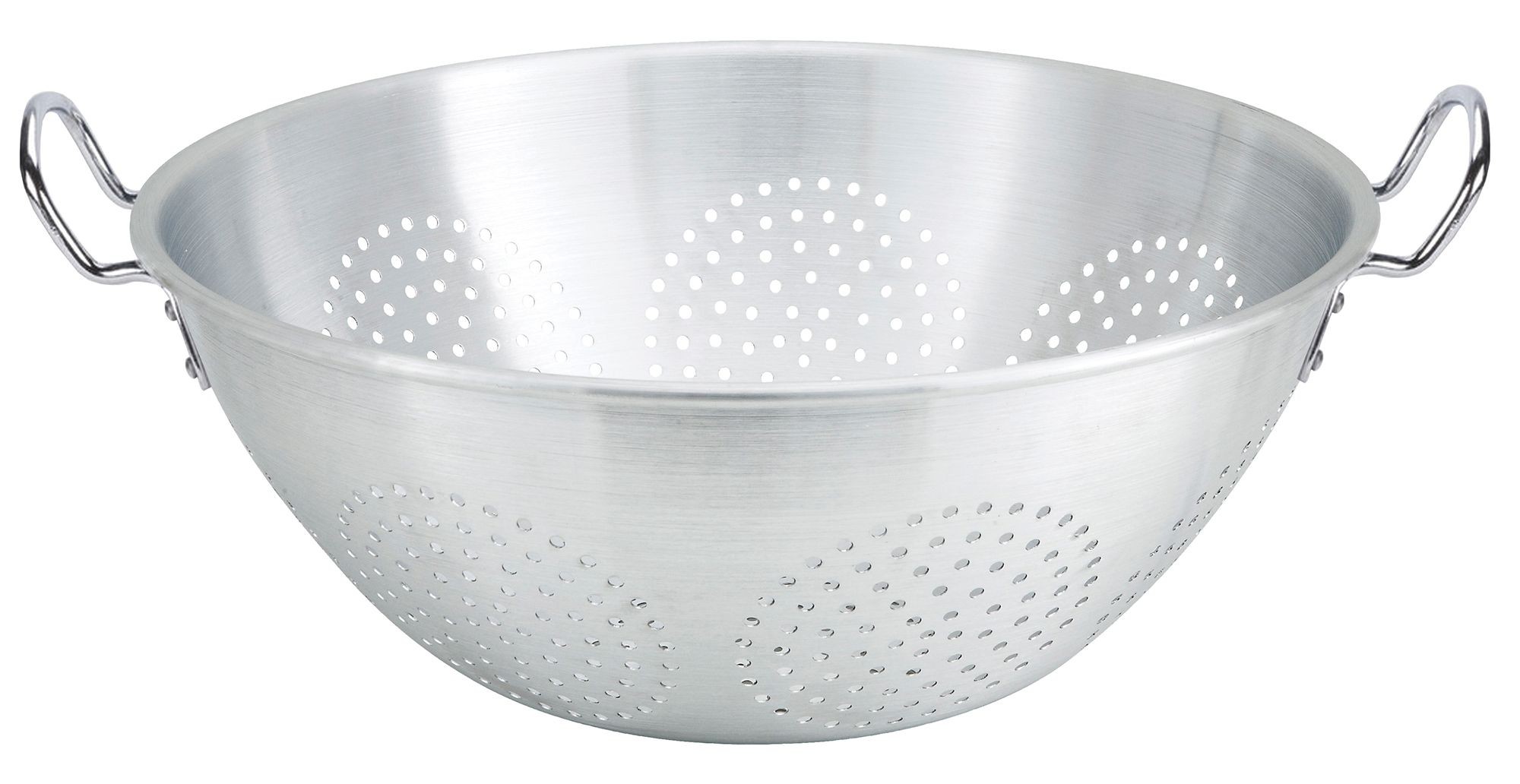Winco ALO-16H Aluminum 16 Qt. Chinese Colander with Handles
