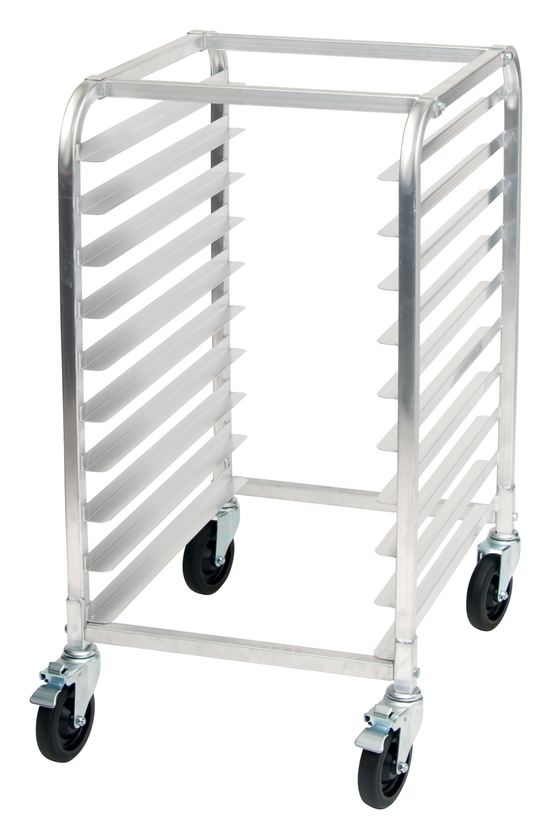 Winco ALRK-10BK 10-Tier Aluminum Pan Rack with Brakes