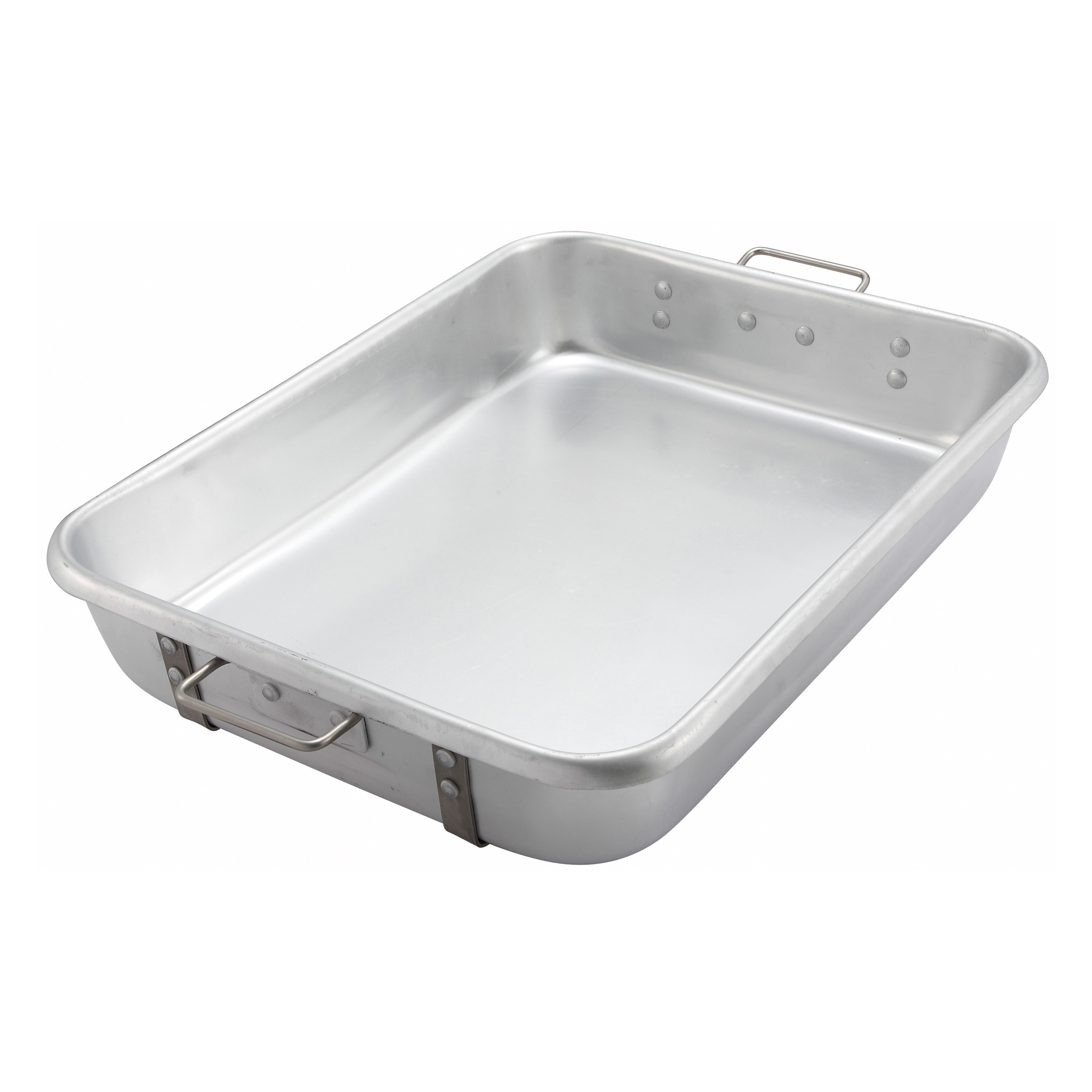 Winco ALRP-1824 Aluminum Double Roasting Pan with Straps 18" x 24" x 4-1/2"