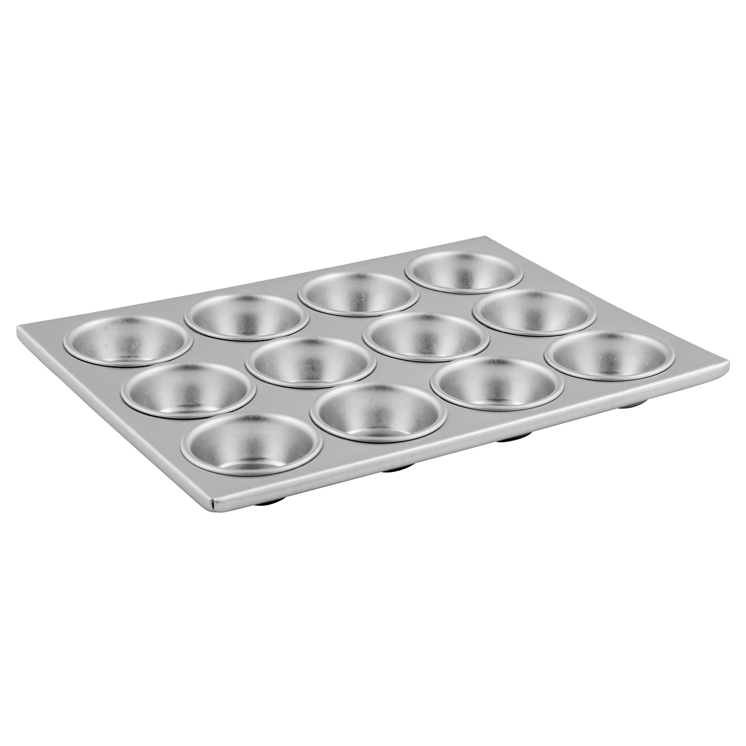 Winco AMF-12 Aluminum 12-Compartment Muffin Pan, 14" x 11"