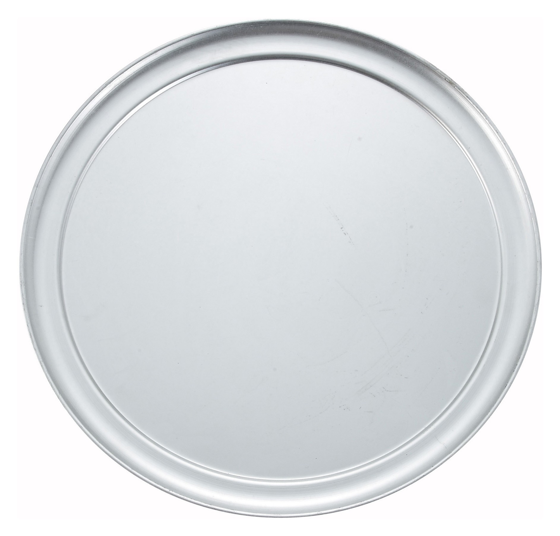 Winco APZT-16 16" Round Aluminum Wide Rim Pizza Tray