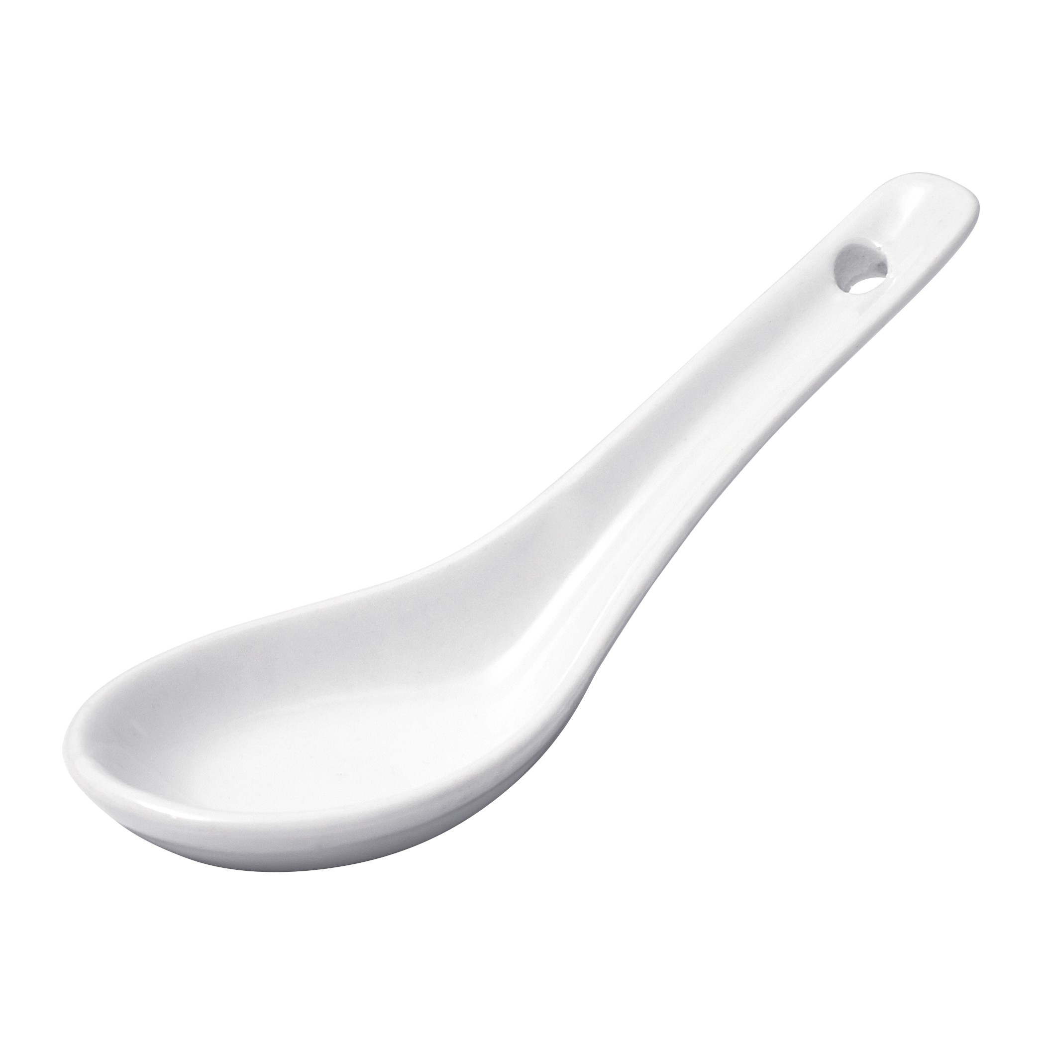 Winco ASS-55 Porcelain Asian Soup Spoon - 6 dozen