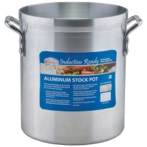 Winco AXSI-12 12 Qt. Induction Ready Aluminum Stock Pot with Stainless Steel Bottom