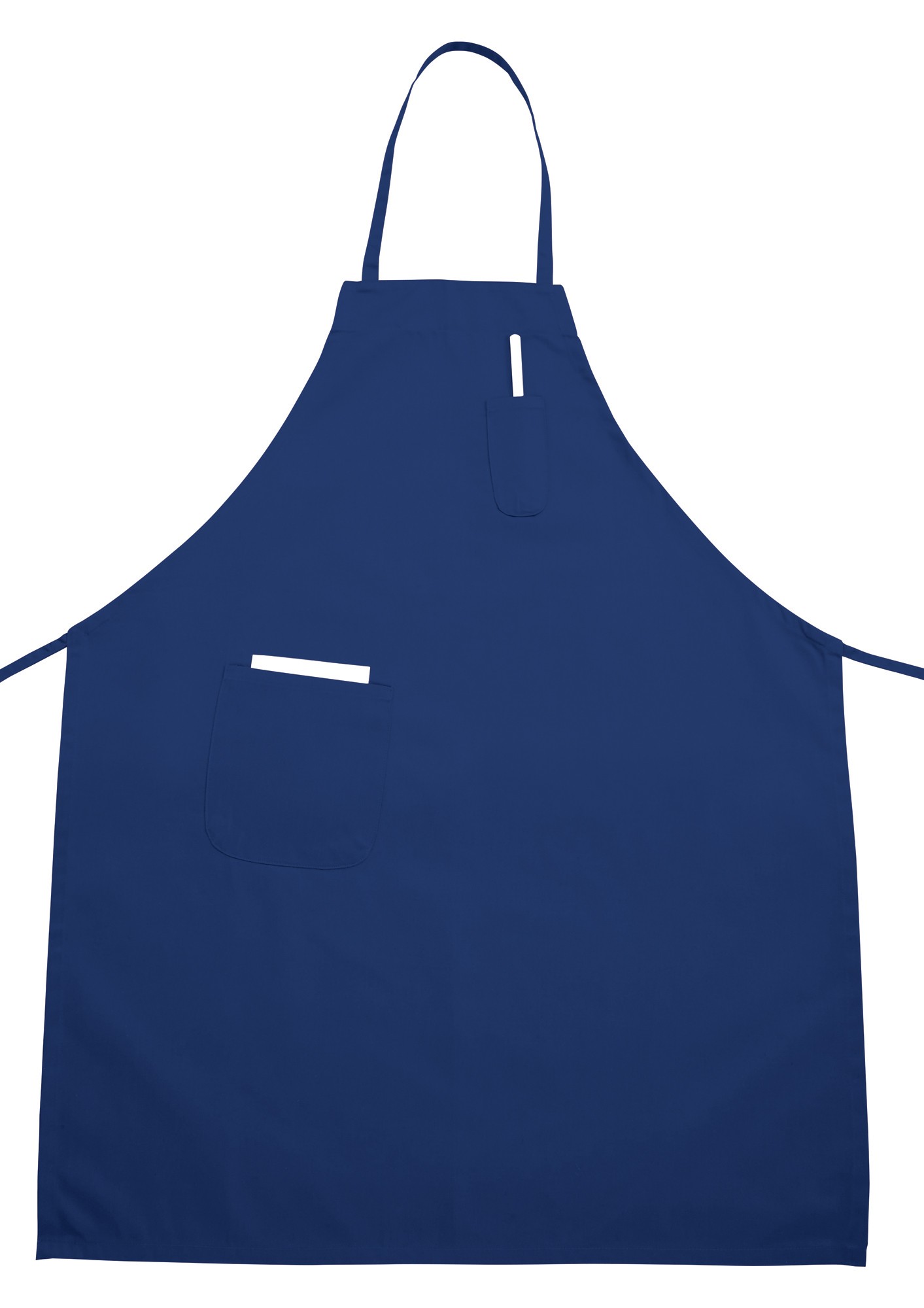 Winco BA-PBL Blue Full Length Bib Apron with Pocket