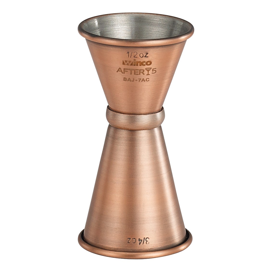 Winco BAJ-7AC After5 Jigger, Antique Copper - 1/2 x 3/4 oz