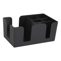 Winco BC-6 6-Compartment Black Plastic Bar Caddy