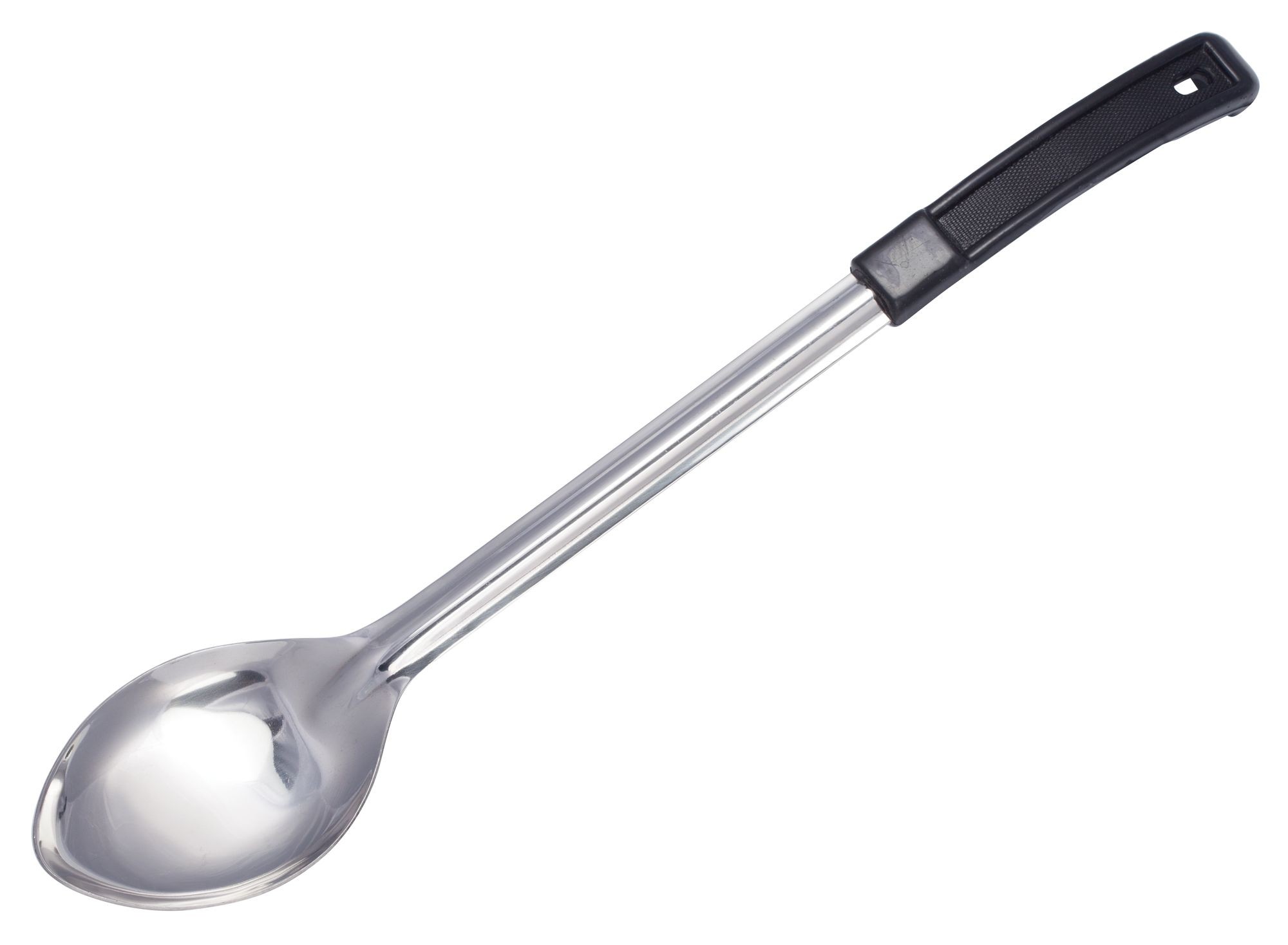 Winco BHON-11 Prime 11" Stainless Steel Solid Basting Spoon with Plastic Handle