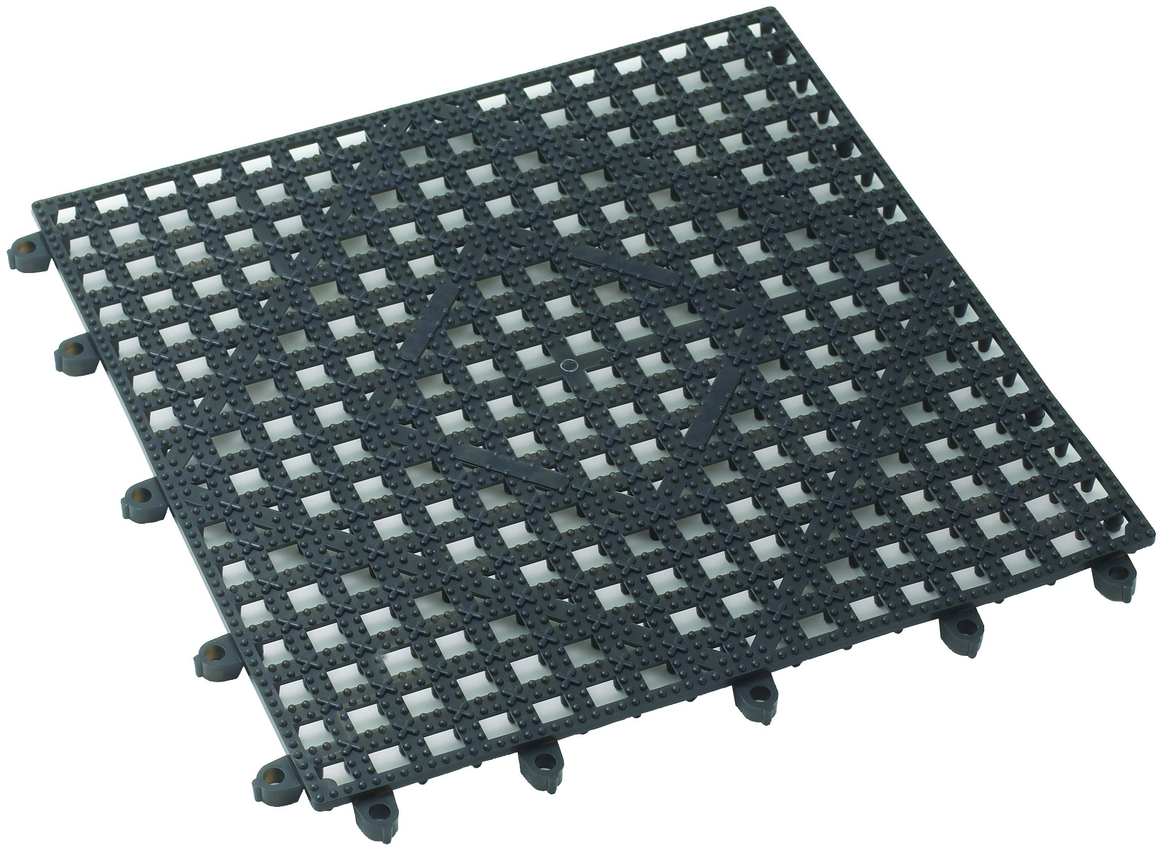 Winco BML-12K Dark Smoke Interlocking Bar Mat 12" x 12"