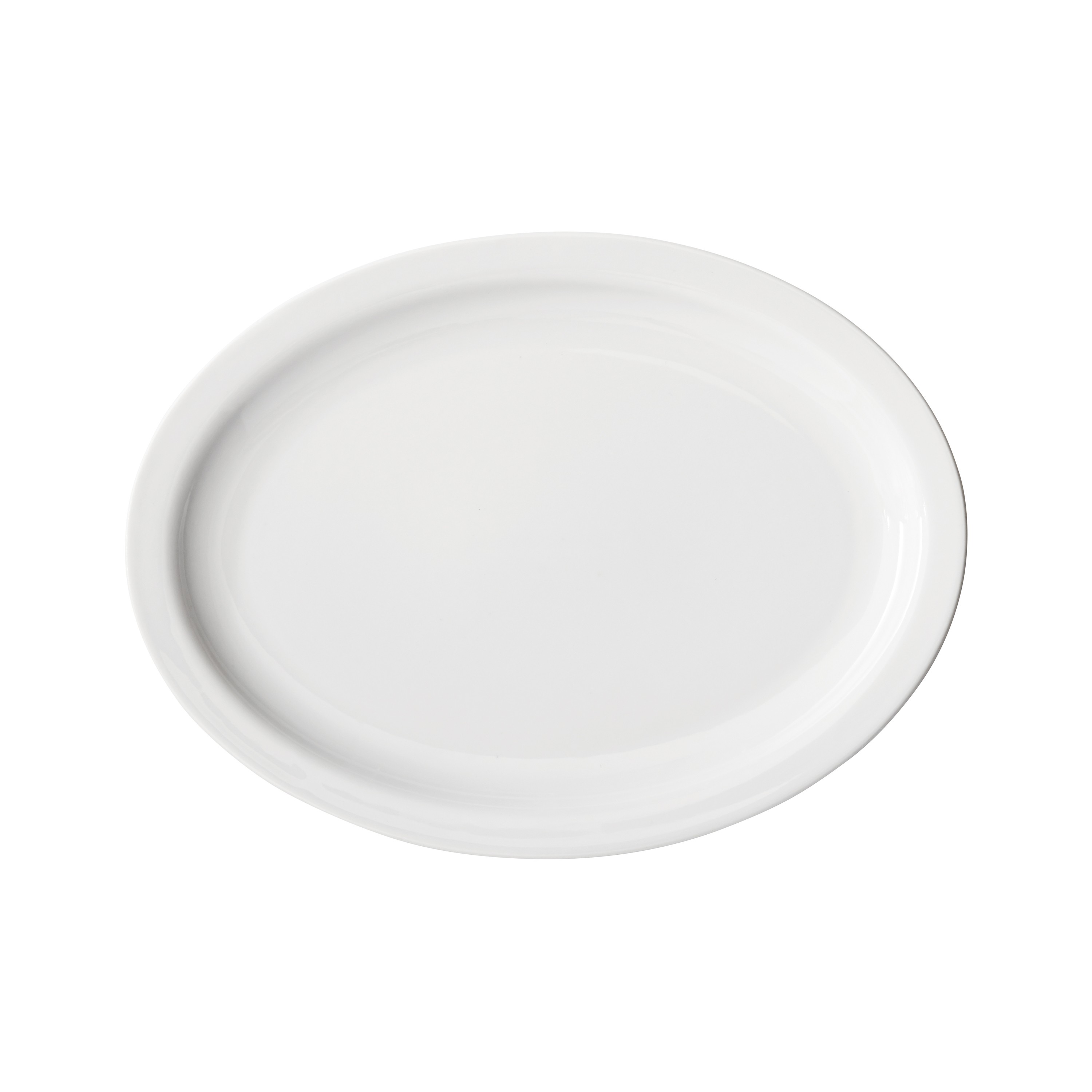 Winco BPO-115NR Birkhall Porcelain Oval Platter with Narrow Rim 11-1/2"L - 1 dozen