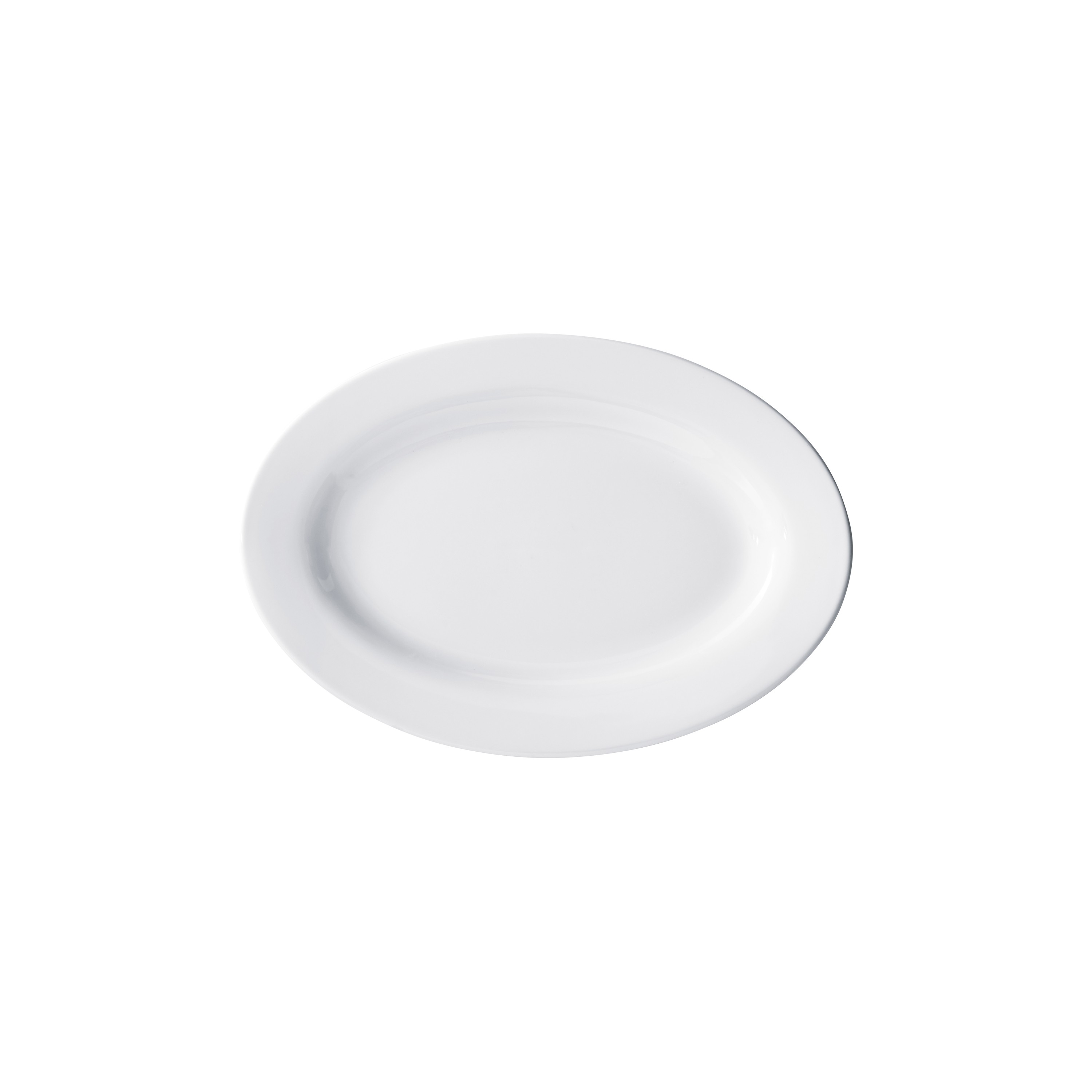Winco BPO-13 Birkhall Porcelain Oval Platter With Rolled Edge 13"L - 1 dozen