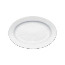 Winco BPO-15 Birkhall Porcelain Oval Platter With Rolled Edge 16"L - 1 dozen