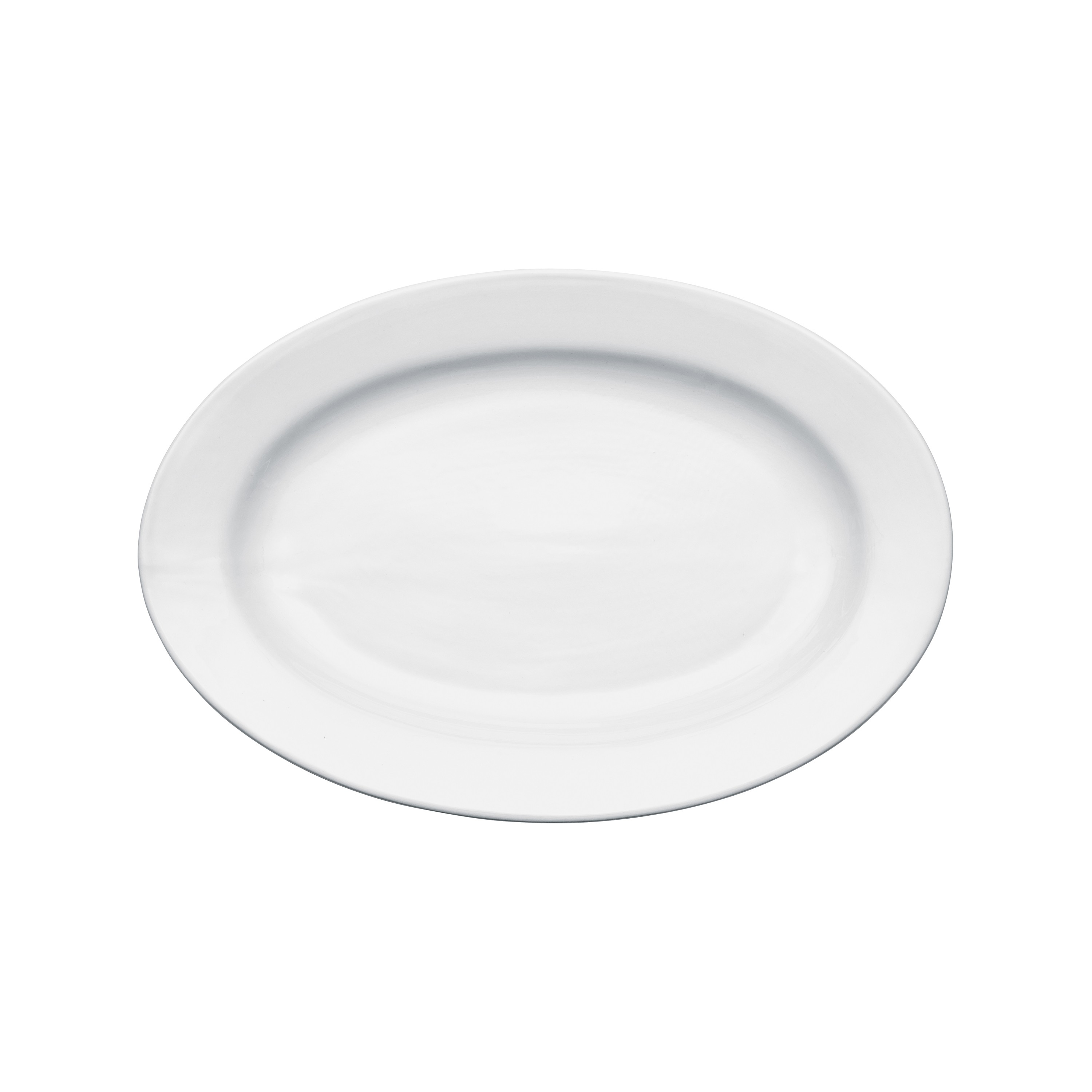 Winco BPO-15 Birkhall Porcelain Oval Platter With Rolled Edge 16"L - 1 dozen