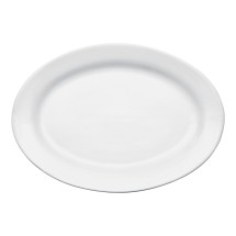 Winco BPO-20 Birkhall Porcelain Oval Platter With Rolled Edge 20"L - 4 pcs