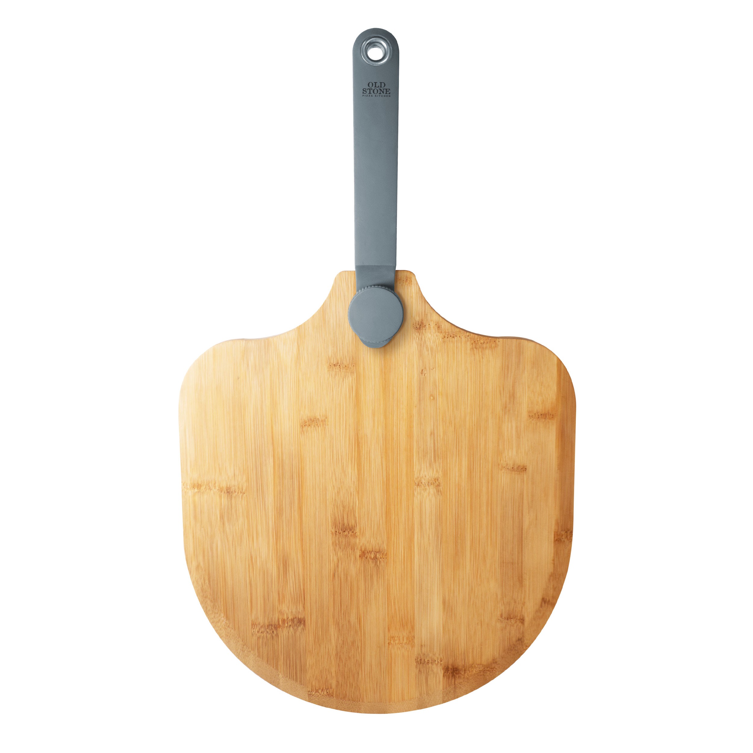 Winco BPP1214 Old Stone Bamboo Pizza Peel with Folding Handle 12" x 14"