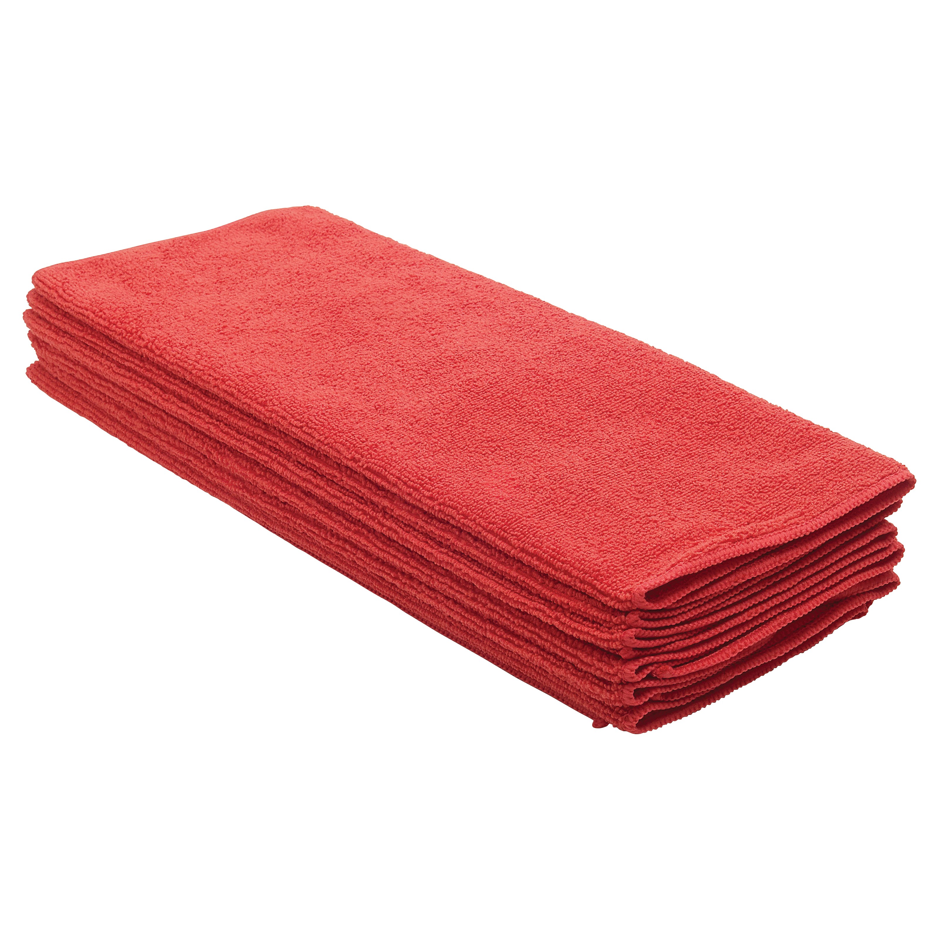 Winco BTM-16R Red Microfiber Towel 16" x 16" (6/Pack)