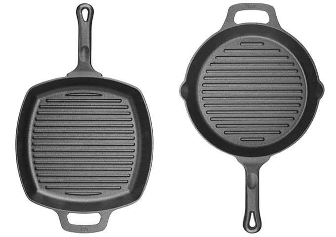 Winco CAGP-10S FireIron Square Cast Iron Grill Pan, 10-1/2"