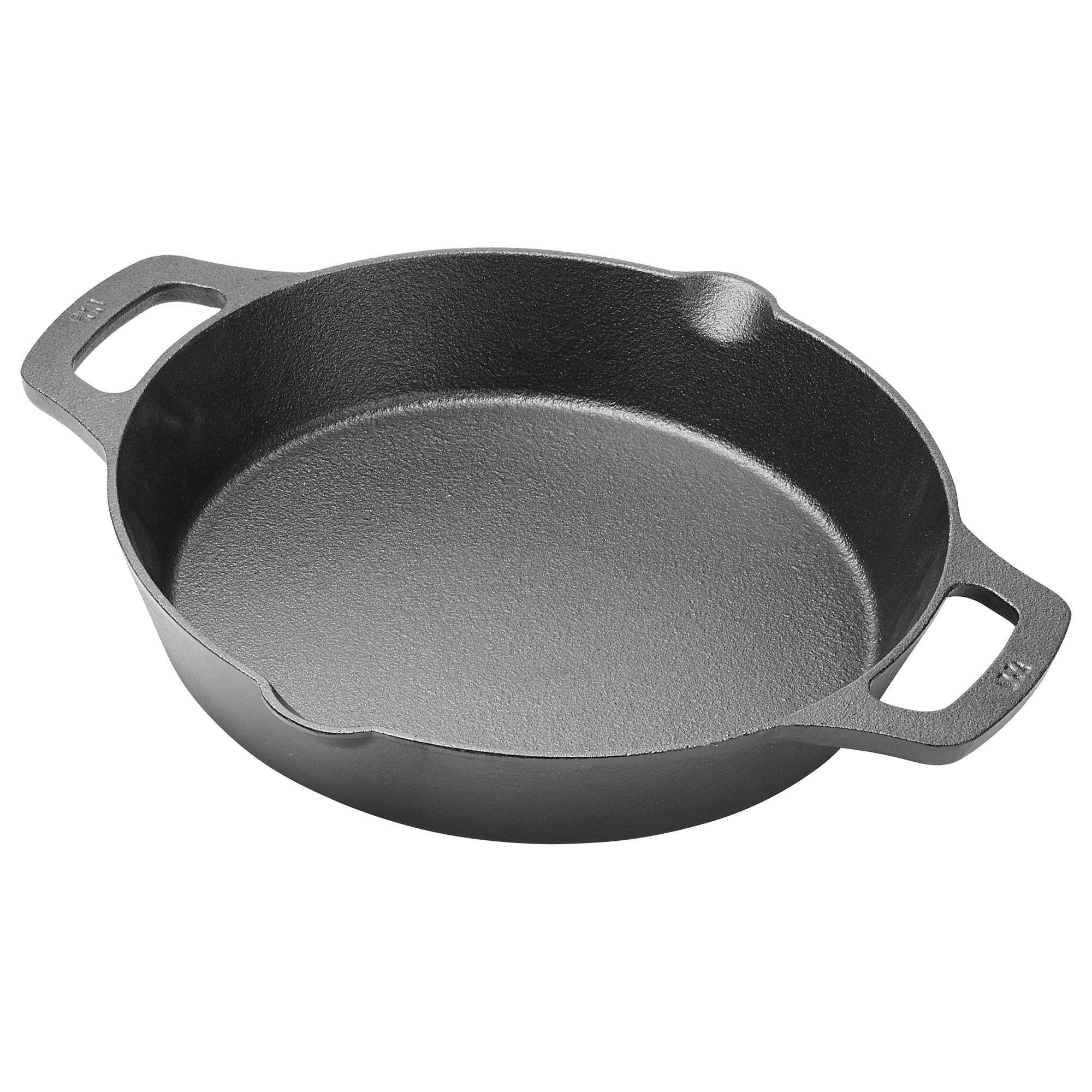 Winco CASD-10 FireIron Round Cast Iron Skillet with Two Loop Handles, 10-1/4" Dia.