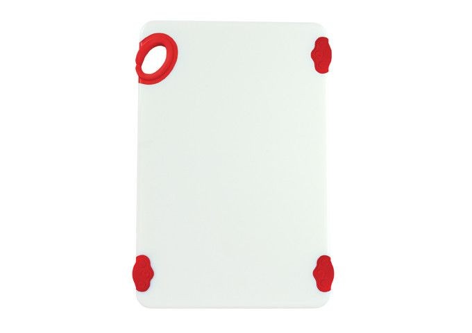 Winco CBN-1218RD Red StatikBoard Cutting Board with Hook, 12" x 18" x 1/2"